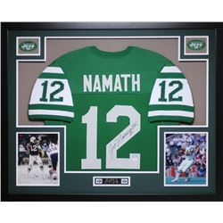 Joe Namath Signed 35" x 43" Custom Framed Jersey (JSA COA)