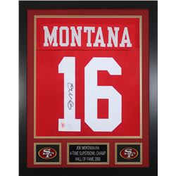 Joe Montana Signed 24x30 Custom Framed Jersey (JSA COA  Montana Hologram)