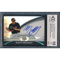 2011 Bowman Platinum Prospect Autograph Refractors #MM Manny Machado (BCCG 10)