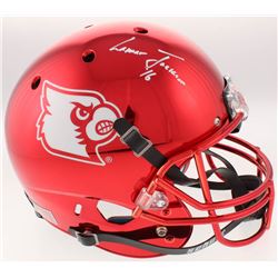 Lamar Jackson Signed Louisville Cardinals Full-Size Red Chrome Helmet Inscribed "'16" (Schwartz Spor