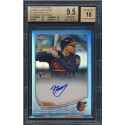 2013 Topps Chrome Rookie Autographs Blue Refractors #12 Manny Machado RC (BGS 9.5)