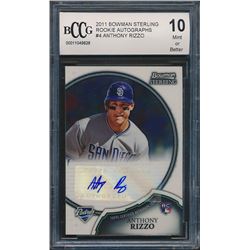 2011 Bowman Sterling Rookie Autographs #4 Anthony Rizzo RC (BCCG 10)