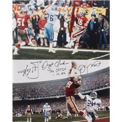 Joe Montana  Dwight Clark Signed San Francisco 49ers 16x20 Photo Inscribed "The Catch"  "1.10.82" wi