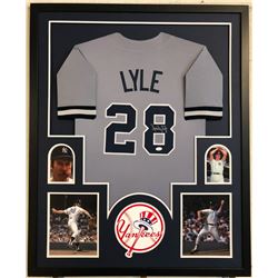 Sparky Lyle Signed 34x42 Custom Framed Jersey (JSA COA)