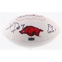 Knile Davis Signed Arkansas Razorbacks Logo Football Inscribed "Pig Sooie!" (Radtke COA)