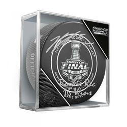 Jordan Binnington Signed 2019 Stanley Cup Championship Logo Hockey Puck Inscribed "Rookie Rec 16 Win