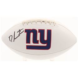 Dexter Lawrence Signed New York Giants Logo Football (Beckett COA)