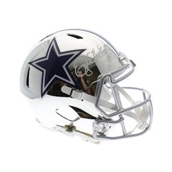 Ezekiel Elliott Signed Dallas Cowboys Chrome Speed Full-Size Helmet (Sports Collectibles Hologram)