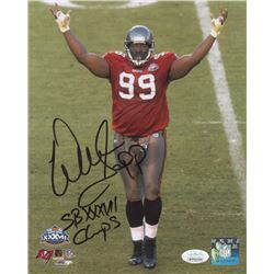 Warren Sapp Signed Tampa Bay Buccaneers 8x10 Photo Inscribed "SB XXX VII Champs" (JSA COA)