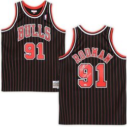Dennis Rodman Signed Chicago Bulls Jersey Inscribed "HOF 2011" (Fanatics Hologram)