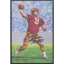 Sonny Jurgensen Signed 1991 LE Washington Redskins 4x6 Pro Football Hall of Fame Art Collection Card