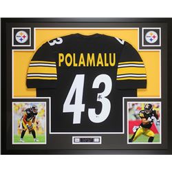 Troy Polamalu Signed 35x43 Custom Framed Jersey (Beckett COA)