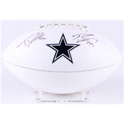 Tyron Smith  Travis Frederick Signed Dallas Cowboys Logo Football (JSA COA)