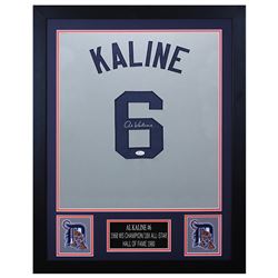 Al Kaline Signed 24x30 Custom Framed Jersey Display (JSA COA)