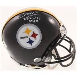Santonio Holmes Signed Pittsburgh Steelers Mini Helmet Inscribed "SBXLIII MVP" (JSA COA)