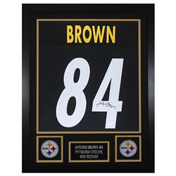 Antonio Brown 24x30 Custom Framed Jersey Display (JSA COA)