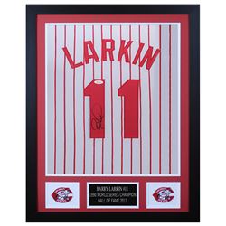 Barry Larkin 24x30 Custom Framed Jersey Display (JSA COA)