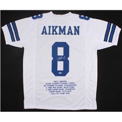 Troy Aikman Signed Career Highlight Stat Jersey (Beckett COA)