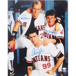 Charlie Sheen, Corbin Bernsen  Tom Berenger Signed "Major League" 16x20 Photo (Beckett COA  JSA COA)