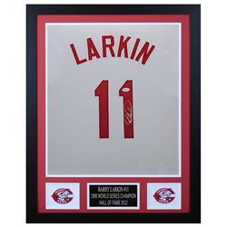 Barry Larkin 24x30 Custom Framed Jersey Display (JSA COA)