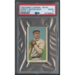 1909-11 T206 #309 Christy Mathewson / White Cap - Sweet Caporal (PSA 2)