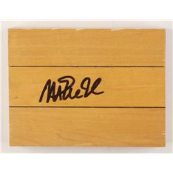 Magic Johnson Signed 6x6 Wood Floorboard Piece (PSA COA)