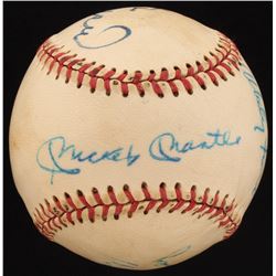 MLB Hall of Famers  Stars Baseball Signed by (8) with Mickey Mantle, Whitey Ford, Stan Musial, Phil 