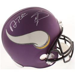 Adam Thielen  Stefon Diggs Signed Minnesota Vikings Matte Purple Full-Size Helmet (Schwartz COA)