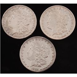 Lot of (3) Morgan Silver Dollars with 1885, 1886,  1921