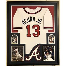 Ronald Acuna Jr. Signed 34x42 Custom Framed Jersey (JSA COA)