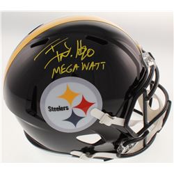 T. J. Watt Signed Pittsburgh Steelers Full-Size Speed Helmet Inscribed "Mega Watt" (JSA COA)