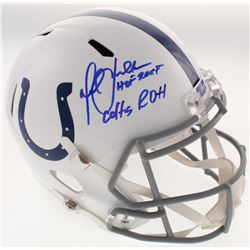 Marshall Faulk Signed Indianapolis Colts Full-Size Speed Helmet Inscribed "HOF 20XI"  "Colts ROH" (B