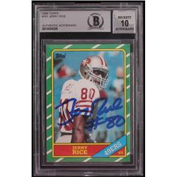 Jerry Rice Signed 1986 Topps #161 RC (BGS Encapsulated)