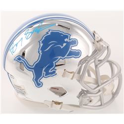 Barry Sanders Signed Detroit Lions Chrome Speed Mini Helmet (Beckett COA  Schwartz Hologram)