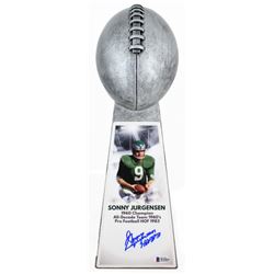 Sonny Jurgensen Signed Philadelphia Eagles Lombardi Football Championship Trophy Inscribed "HOF 83" 