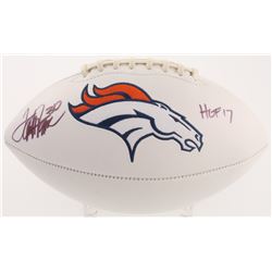 Terrell Davis Signed Denver Broncos Logo Football Inscribed "HOF 17" (Radtke COA)