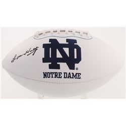 Lou Holtz Signed Notre Dame Fighting Irish Logo Football (Fanatics Hologram)