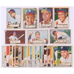 Lot of (28) 1952 Topps #268 Bob Lemon, #294 Walker Cooper, #293 Sibby Sisti, #81 Vernon Law, #297 An