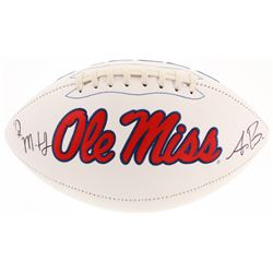 D.K. Metcalf  A.J. Brown Signed Ole Miss Rebels Logo Football (JSA COA)