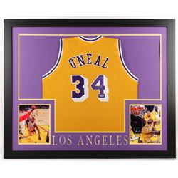 Shaquille O'Neal Signed 35x43 Custom Framed Jersey (PSA COA)