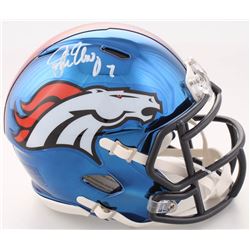 John Elway Signed Broncos Chrome Speed Mini Helmet (JSA COA)