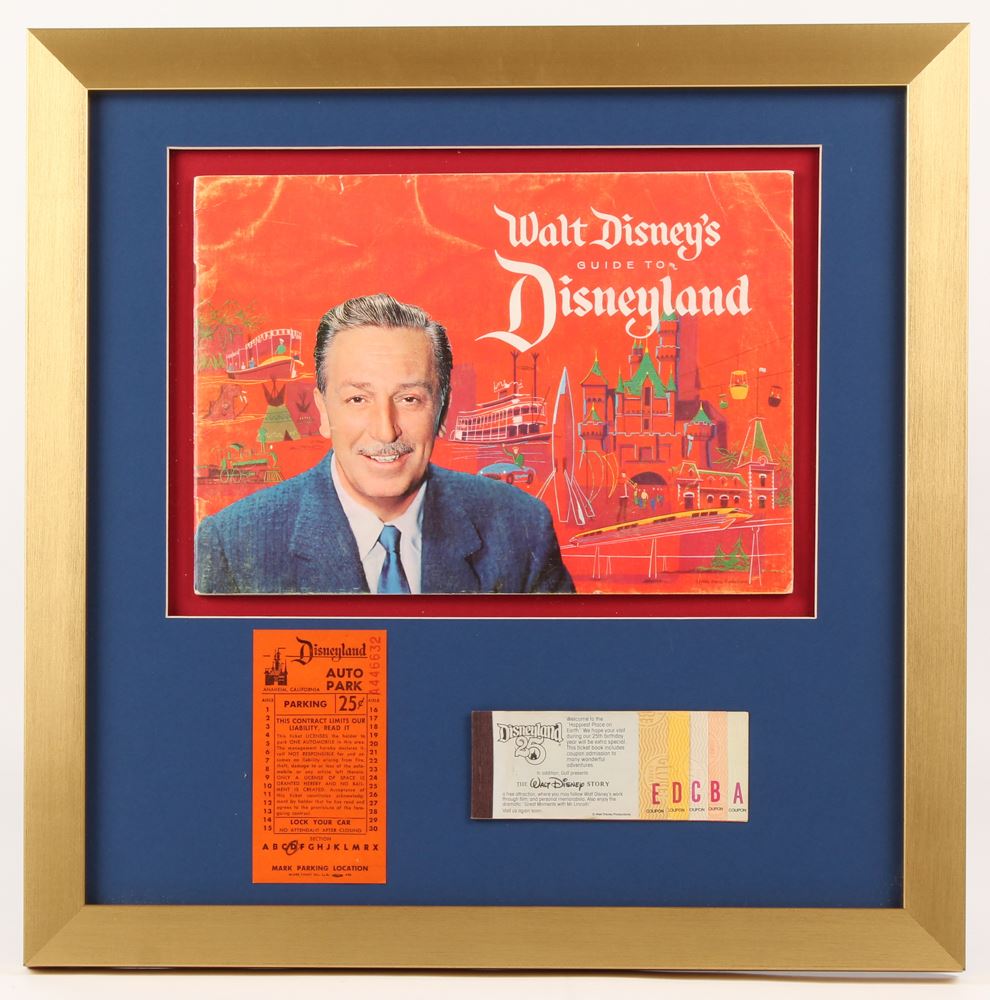 1961 Original Walt Disney S Disneyland Guide 18x18 Custom Framed Display With Ticket Booklet Park 1961 Original Walt Disney S Disneyland Guide 18x18 Custom Framed Display With Ticket Booklet Park