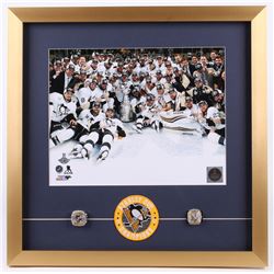 Pittsburgh Penguins 20x20 Custom Framed Photo Display with (2) Replica Rings