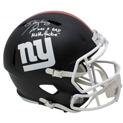 Lawrence Taylor Signed New York Giants Full-Size Matte Black Speed Helmet Inscribed "LT Was a Bad M*