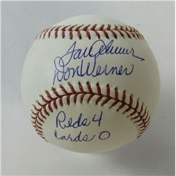 Tom Seaver  Don Werner Signed OML Baseball Inscribed "Reds 4 - Cards 0" (JSA COA)
