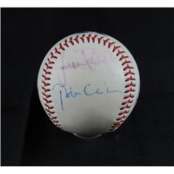 Bill Clinton  Jason Phillips Signed New York Mets Logo Baseball (JSA LOA)