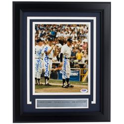 Mickey Mantle, Joe DiMaggio  Whitey Ford Signed New York Yankees 11x14 Custom Framed Photo Display (
