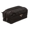 Image 2 : Prada Black Nylon Leather Cosmetic Pouch Toiletry Case