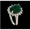 Image 4 : 7.18 ctw Emerald and Diamond Ring - 14KT White Gold