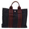 Image 3 : Hermes Blue Brown Canvas Sac Fourre PM Tote Bag